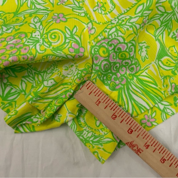 Lilly Pulitzer Size 0 Shorts Liza Crazy Cat House Print 
Green Yellow White - Picture 12 of 12